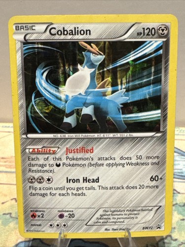 Pokémon TCG - COBALION - BW72 - CRACKED ICE HOLO PROMO - BLACK & WHITE 2012