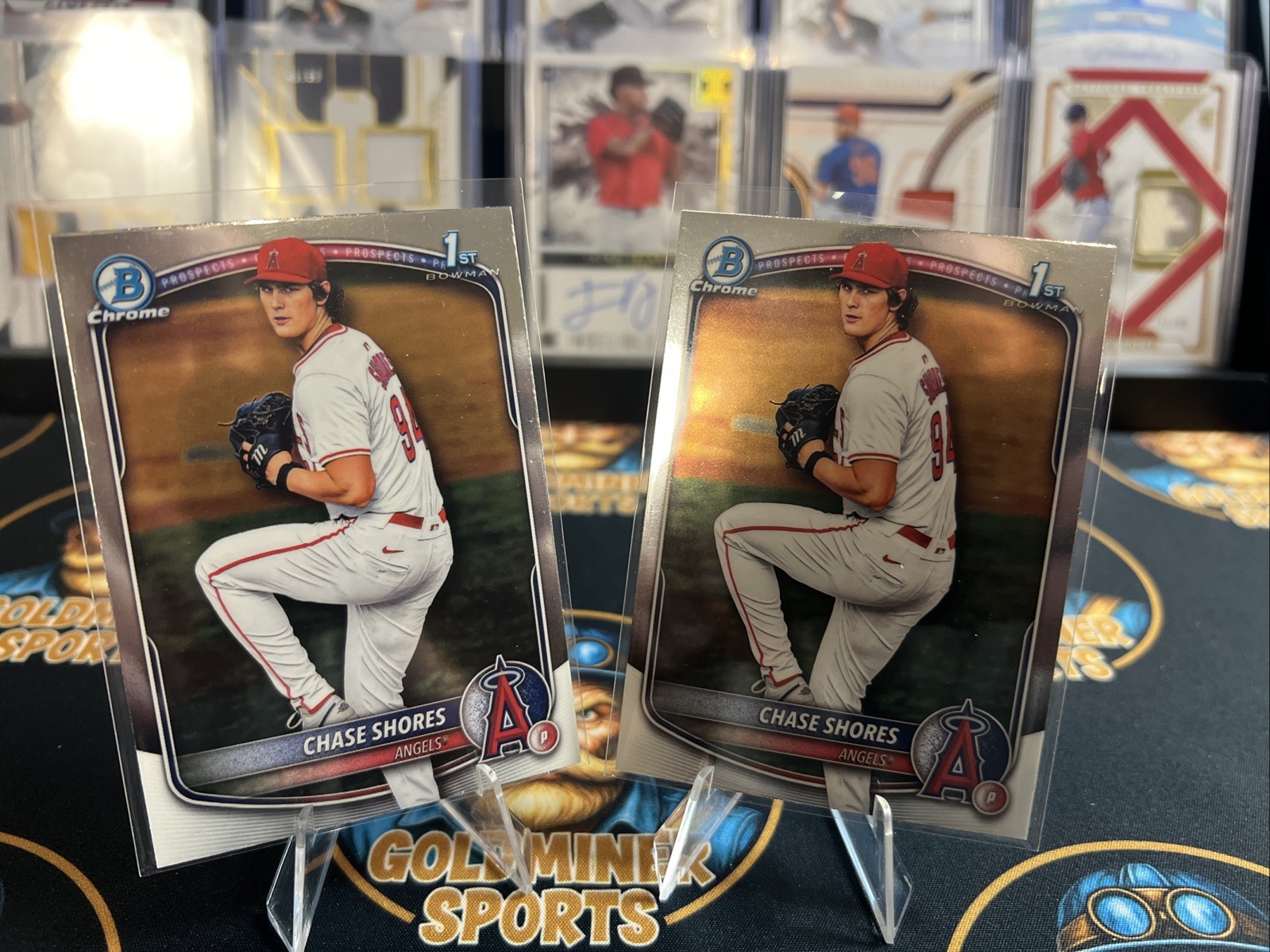 2025 Bowman Chrome Draft Chase Shores BDC-142 2 Card Lot Angels