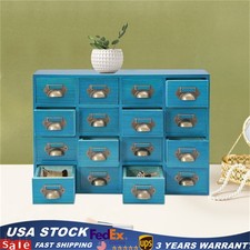 16 Drawers Vintage Tabletop Library Card Cata...