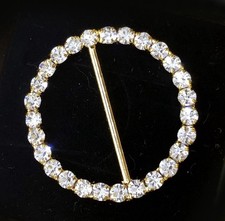 1.5" Rhinestone round Slider scarf Buckle Alloy Cubic Zirconia