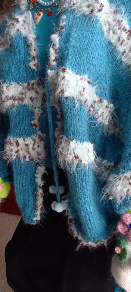 Strickjacke Oversitze Unikat Hippie Schaby Chic Impressionen  - Bild 3 von 4