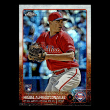 Miguel Alfredo Gonzalez Rookie #131 2015 Topps Chrome Refractor Phillies Card NM. rookie card picture