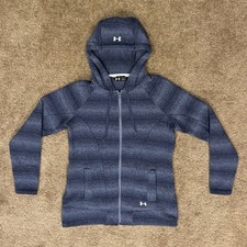 Under Armour Wintersweet Zip Up Hoodie Blue Womens Medium Snap Pockets