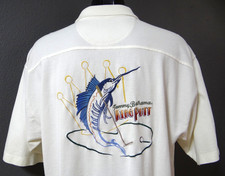 TOMMY BAHAMA Polo Shirt Mens L Embroidered Stitched Golf, Marlin