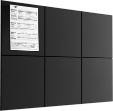 Large Cork Board for Wall 36" x 24", Black Bulletin Board, 6 Pack Felt Wall Tile