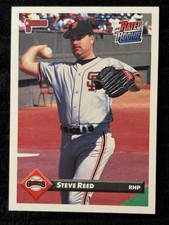 1992 Donruss Rated Rookie Steve Reed Baseball Trading Card #375 San Francisco Gi