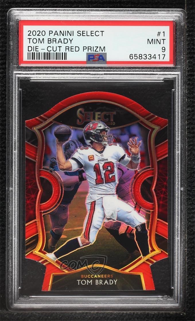 2020 Panini Select Concourse Red Prizm Die-Cut Tom Brady #1 PSA 9 MINT 12hl