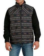Cinch Western Vest Mens Concealed Carry Logo Aztec Brown MWV1592002