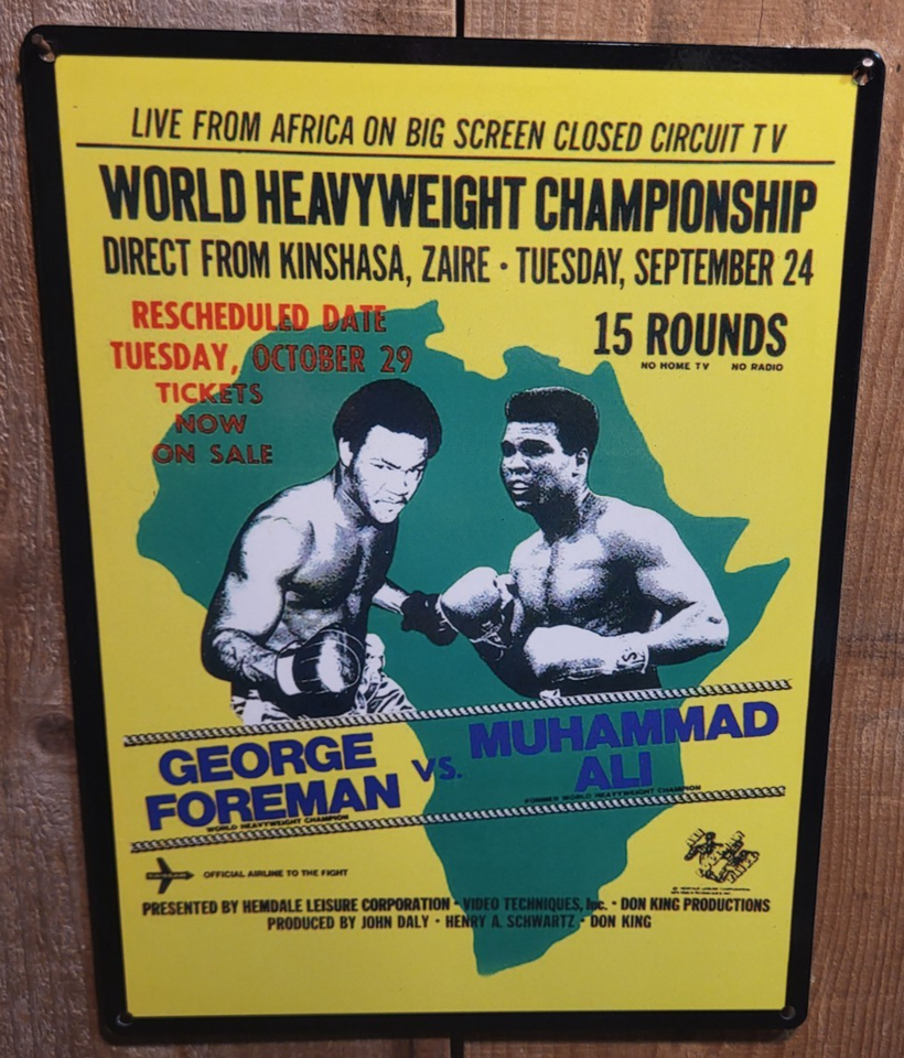 Vintage Foreman Ali Fight Poster Reproduction Metal Sign FREE SHIPPING ...