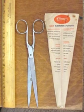 Vintage Clauss Cutlery Co 1718 Stainless Steel 8" Scissors & Paper Shield USA