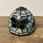 Stained Glass Lamp Shade Tiffany Style Butterflies Small Vtg Art 5.5”X4.5”