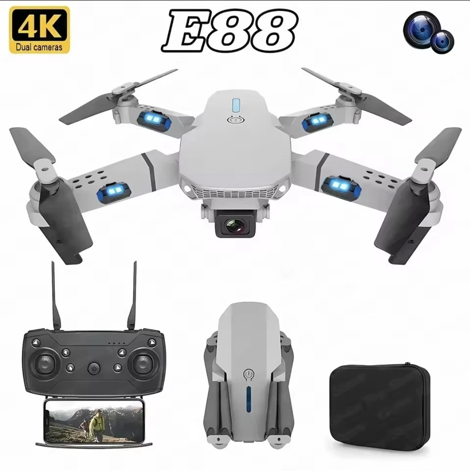 E88 Pro WiFi FPV Drone 4K & 1080p DualShot Camera Stabilizing RC Quadcopter Gift - Image 3 of 4