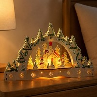 Schwibbogen Kerzenbogen Lichterbogen Mit Led-Beleuchtung Weihnachtsdeko Holz