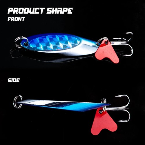 5Pcs + Box bevelled Cut Spoon 14g High-quality Metal Fishing Lure Bait For Trout - Picture 6 of 7