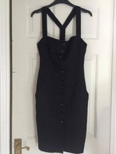 Linea strappy buttoned front black dress size 8