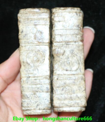 Chinese Liangzhu Culture Old Jade Carved Beast Face Yu Cong Zong Statue Pendant - Picture 2 of 11