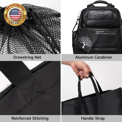 2 Packs Travel Laundry Bags, Foldable Dirty Clothes Bag 【Upgraded】 with Drawstr - Picture 3 of 6