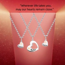 Mother and Daughter Heart Necklaces and Bracelets