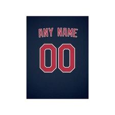 Cleveland Indians Blue Jersey Print-Personalized NAME & NUMBER