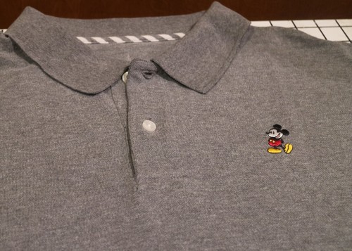 DISNEY PARKS Mens XL DISNEYLAND MICKEY MOUSE POLO GOLF KNIT SHIRT Gray - Picture 3 of 3