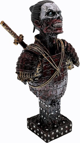 Zombie Samurai Bust Statue Undead Japanese Warrior Tabletop Sculpture Man Cave - Picture 7 of 32