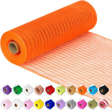 Deco Mesh Ribbon - 10Inch X 30 Feet Each Roll Metallic Foil Mesh Ribbon for Chri