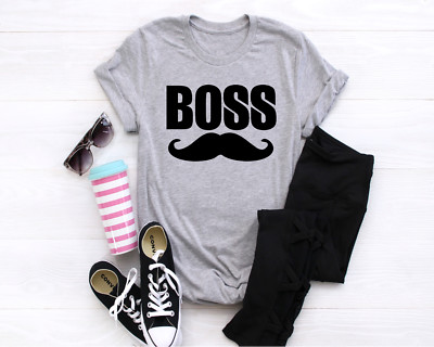 Unisex Adults Multicolor Men's Boss Funny Comfort Short Sleeve Casual Tee Shirt