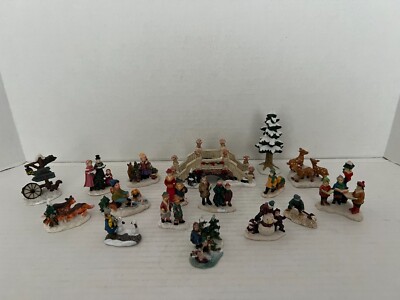 lemax and unbranded Christmas world holiday table accent park and family figures