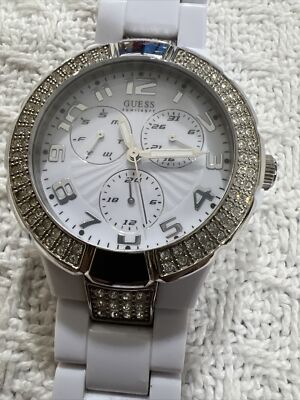 Guess Silver Watch Crystal Women Rhinestone Bezel Sparkling Logo Stainless Steel Dazzle responsibly with GUESS Watches x Swarovski. Featuring  main image 3