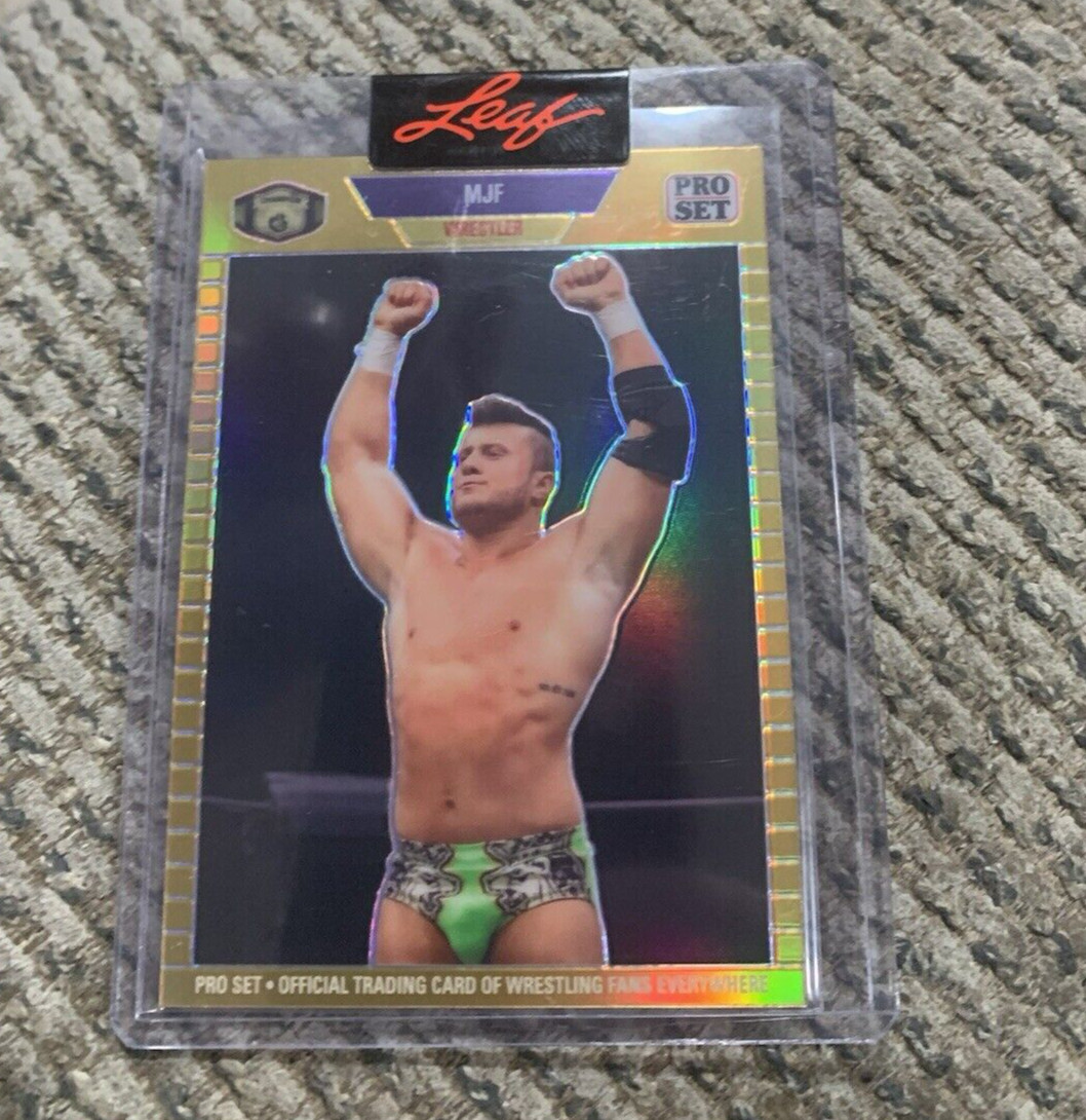 MJF AEW 2023 Leaf Pro Set Metal XRC GOLD Prismatic #d /199 AEW WRESTLING