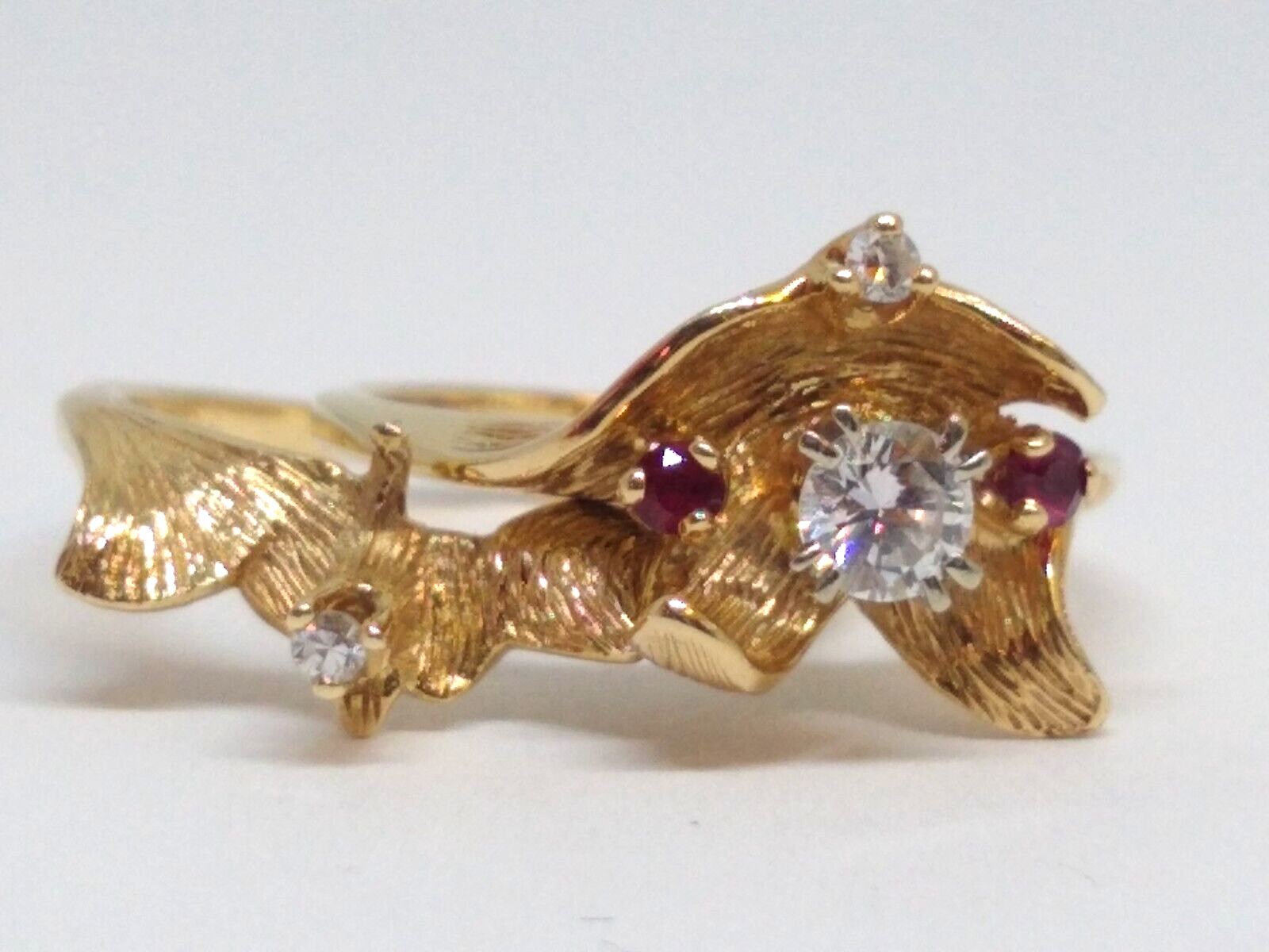 VTG, Two Piece, Diamond /Ruby Ring, signed Starfi… - image 2