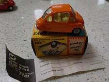 CORGI TOYS 233 HEINKEL ECONOMY BUBBLE CAR ORANGE  MINT BOXED & CLUB FORM SUPERB