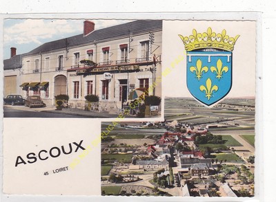 CPSM 45300 ASCOUX multivues Hôtel Cheval Blanc Blason & vue générale Edit CIM