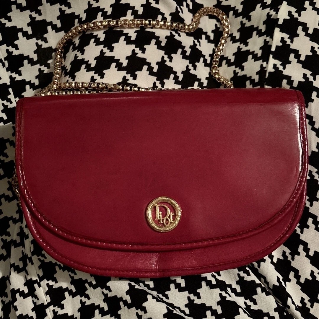 Sac bandoulière Christian Dior vintage chaîne rouge