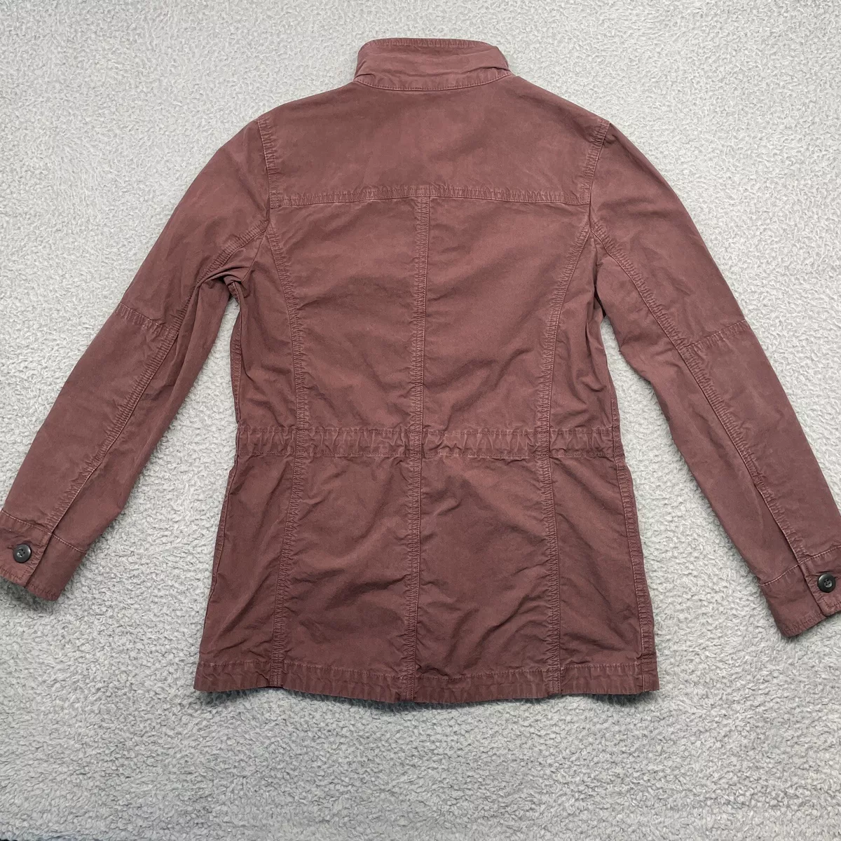 Lucky Brand Utility Jacket Womens Small Burgundy Multi Pocket