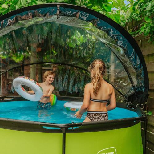Swimming Pool Dome EXIT Toys 244cm Round Multifunctional Heat Pool Cover, White - Picture 8 of 10
