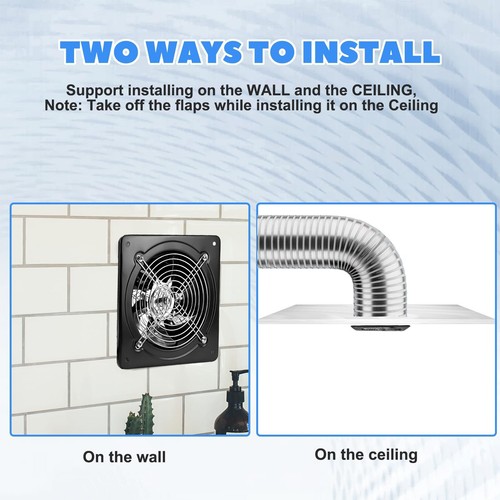 6/8/10" Exhaust Fan Ventilation Extractor Fan 110V Wall-Mounted Blower Duct Fan - Picture 4 of 16