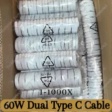 Bulk Lot 3/6FT Type USB-C to USB-C Cable 60W Fast Charging PD Cord Rapid Charger