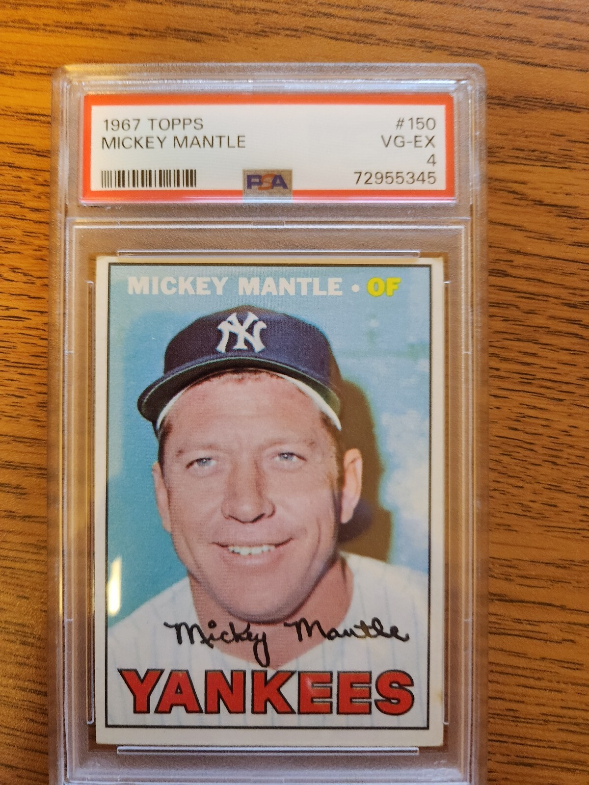 1967 Topps Baseball #150 Mickey Mantle New York Yankees HOF PSA 4 VG-EX