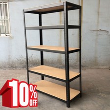 Heavy Duty Storage Racking 5Tier Black Shelving Boltles Shed for Garage Workshop