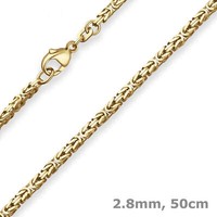 2,8Mm KöNigskette Goldkette Collier Halskette Aus 333 Gold Gelbgold 50Cm