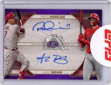 Rhys Hoskins/Alec Bohm 2021 Topps Definitive Purple Dual Autograph Card 4/5