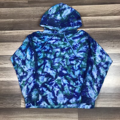 Vintage Tie Dye Hoodie Sweatshirt Blank Colorful Psychedelic Art