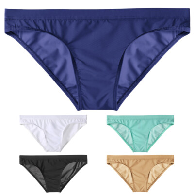 Herren Eis Seide Bikini Atmungsaktiv Unterhose Unterwäsche Tanga Slip