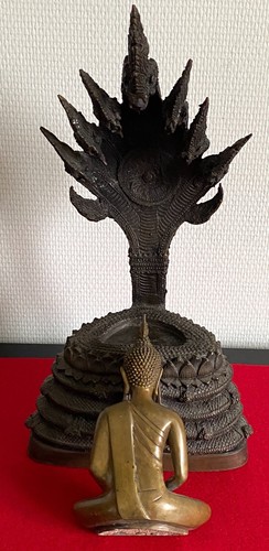 Rare Large Bronze Buddha on a Naga - Thailand - Picture 6 of 16