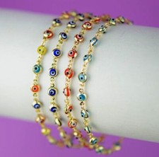 14k Yellow Gold Evil Eye Bracelet