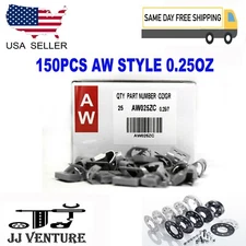 150 Pcs CLIP-ON WHEEL WEIGHT BALANCE AW STYLE 0.25 oz