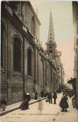 CPA PARIS 4e Eglise et Rue St-Louis-en-l'Ile (923151)