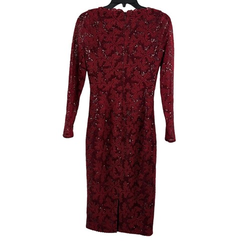 Dress The Population Red Lace Sequin Dress Size XS - Picture 4 of 6