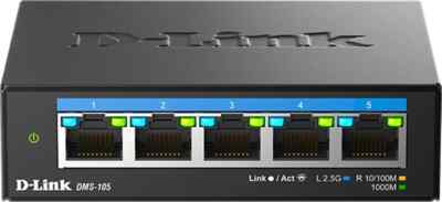 D-Link DMS-105 5-Port Multi-Gigabit Unmanaged Desktop Switch, 5x 2,5G Ports NEU